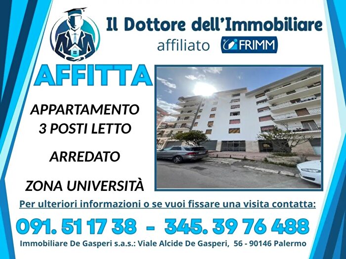Appartamento trilocale in affitto in Via Ammiraglio Carlo Bergamini, Palermo