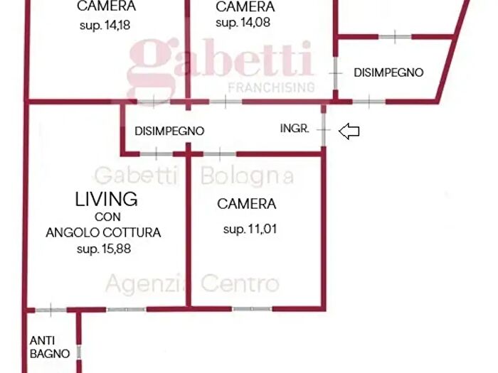 Appartamento quadrilocale in affitto in Via De Chiari, Bologna