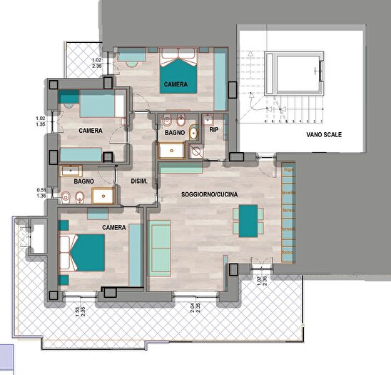 Appartamento quadrilocale in vendita in Lungomare Antonio Gramsci Snc, Porto San Giorgio