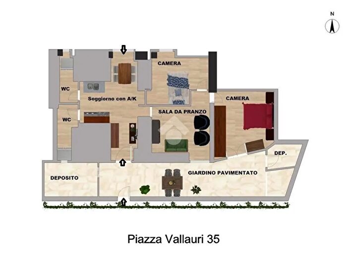 Appartamento trilocale in vendita in Piazza Giancarlo Vallauri, Roma