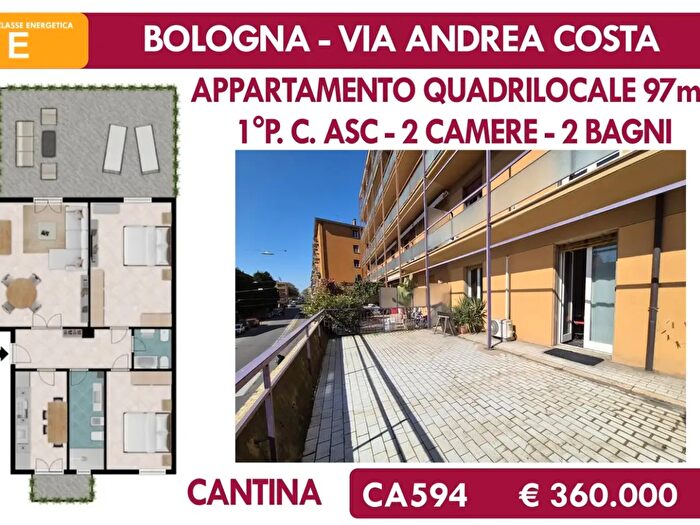 Appartamento quadrilocale in vendita in Via Andrea Costa, Bologna
