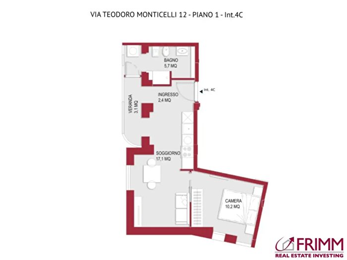 Appartamento bilocale in vendita in Via Teodoro Monticelli, Roma