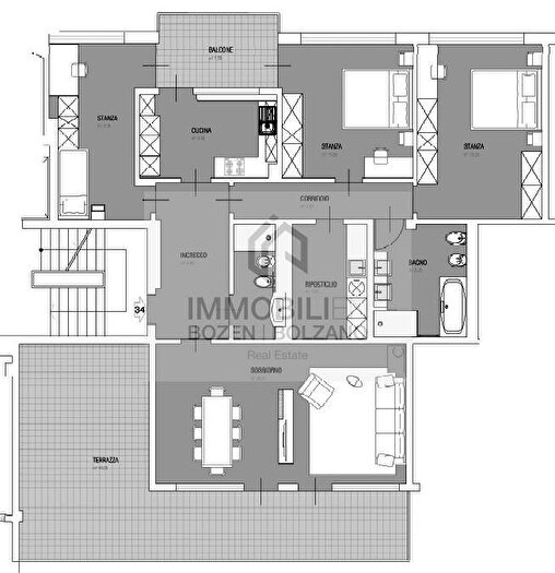 Casa con 5 locali in affitto in Via della Rena, Centro, Bolzano