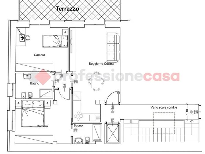 Appartamento trilocale in vendita in Via Montello, Melzo