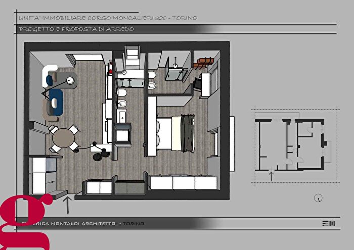 Appartamento bilocale in vendita in Corso Moncalieri, Torino
