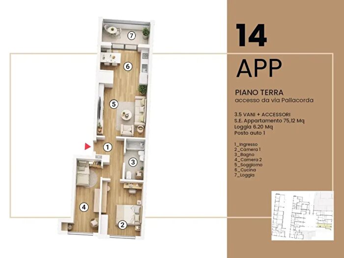 Appartamento trilocale in vendita in Via Pallacorda, Prato