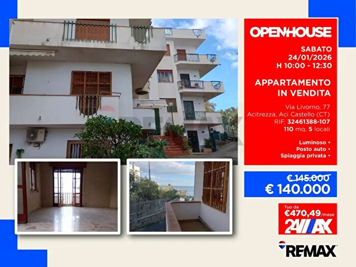 Appartamento con 5 locali in vendita in Via Livorno, Aci Castello