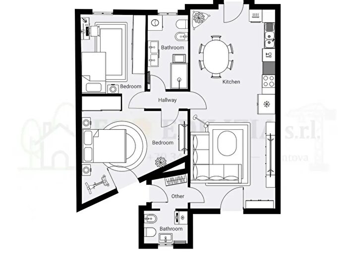Appartamento trilocale in vendita in Via Roma, Volta Mantovana