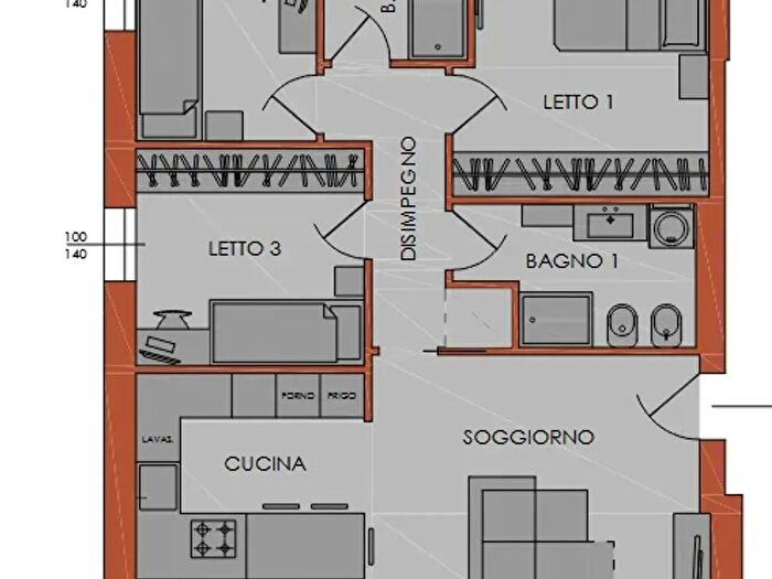 Appartamento quadrilocale in vendita in Viale Dante Alighieri Snc, Piacenza