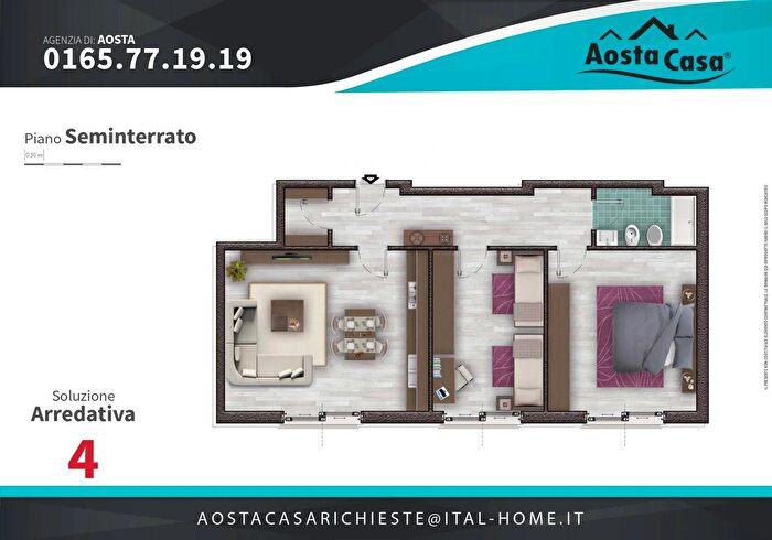 Appartamento trilocale in vendita in Via Pellisier, Chatillon