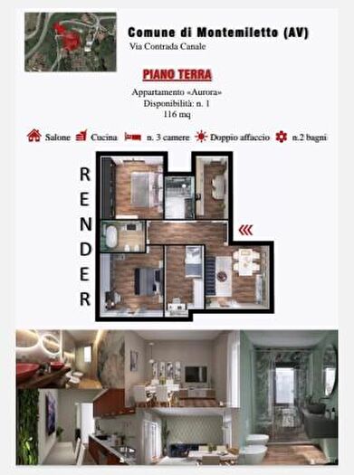 Appartamento quadrilocale in vendita in Contrada Canale, Montemiletto