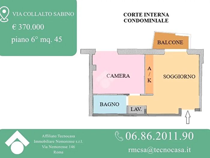 Appartamento bilocale in vendita in Via Collalto Sabino, Roma