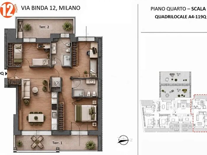 Appartamento quadrilocale in vendita in Via Binda, Milano