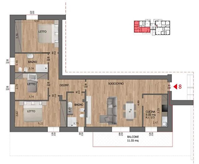 Appartamento con 5 locali in vendita in Reggio Emilia