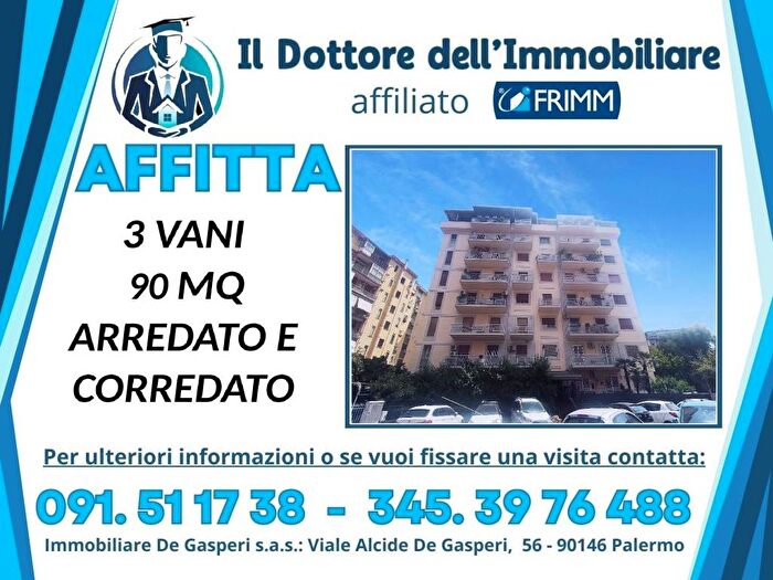 Appartamento trilocale in affitto in Via Valdemone, De Gasperi Croce Rossa, Palermo