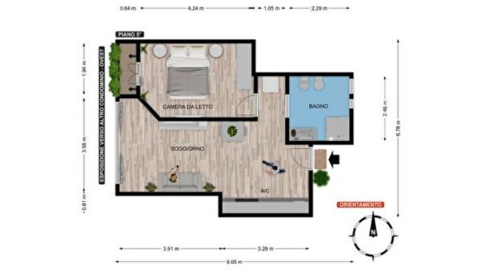 Appartamento bilocale in vendita in Via Fedele Lampertico, Roma