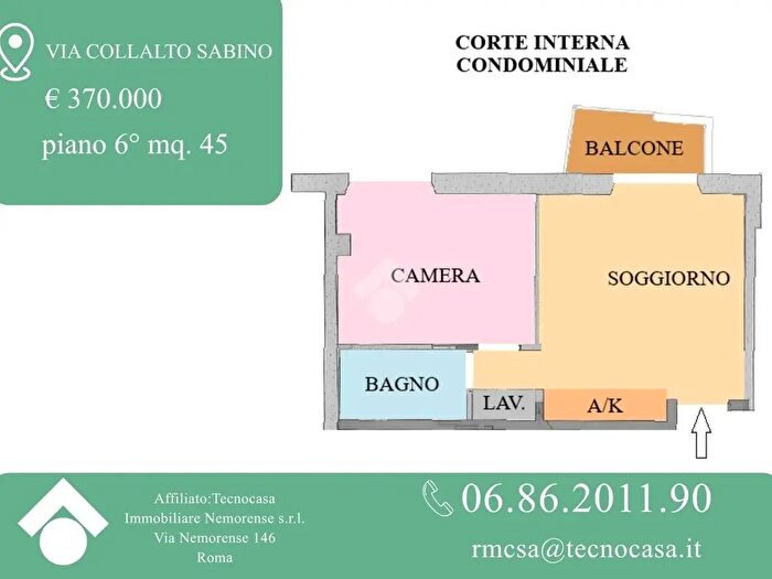 Appartamento bilocale in vendita in Via Collalto Sabino, Roma