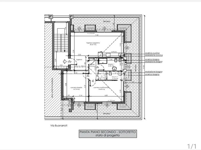 Appartamento trilocale in vendita in Via Michelangelo Buonarroti, Bareggio