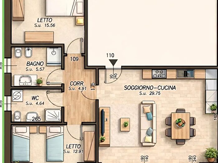 Appartamento trilocale in vendita in Via Antonio Pigafetta, San Bonifacio