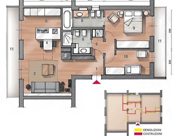 Appartamento trilocale in affitto in Via Nazionale, Abbadia Lariana