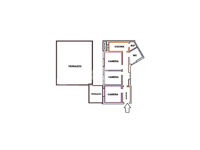 Appartamento trilocale in vendita in Via Saluzzo, Roma