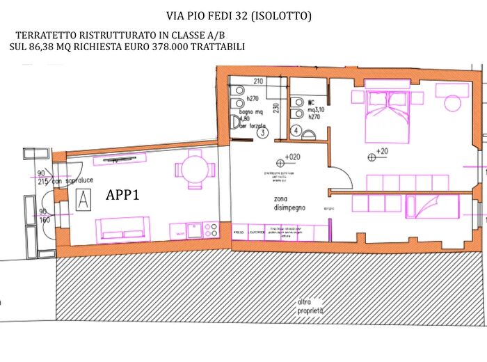 Casa trilocale in vendita in Via Pio Fedi, Firenze