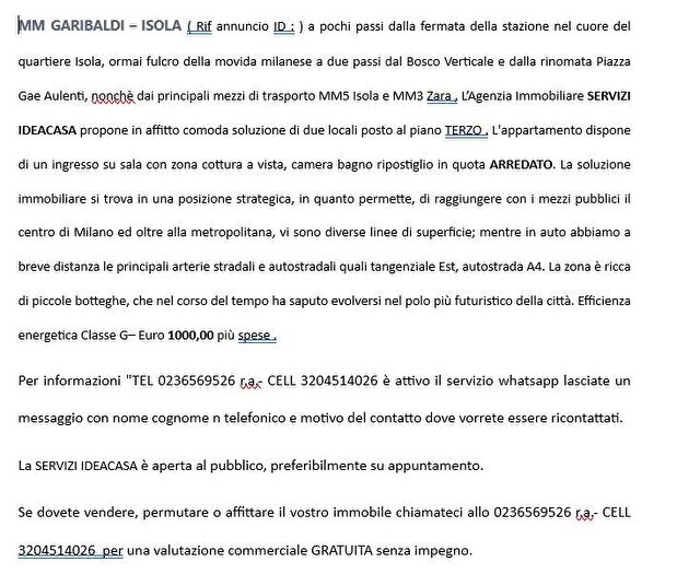 Appartamento bilocale in affitto in Via Pietro Borsieri, Isola, Milano