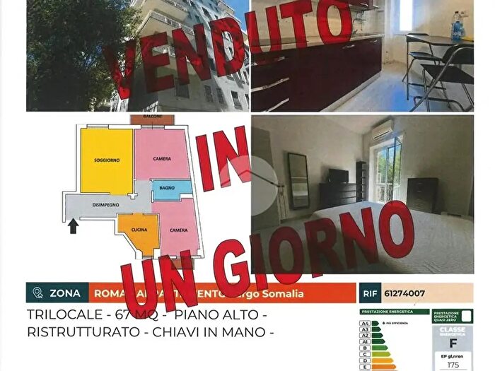 Appartamento trilocale in vendita in Appartamento Largo Somalia, Roma