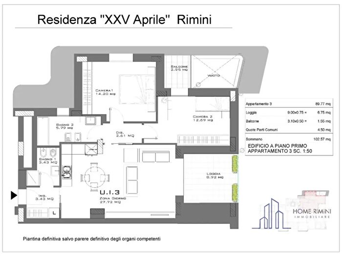 Appartamento trilocale in vendita in Rimini
