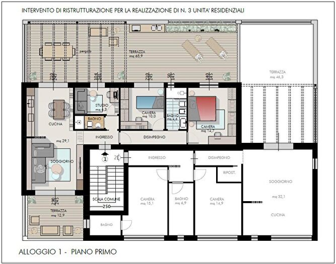 Appartamento con 5 locali in vendita in Cascina