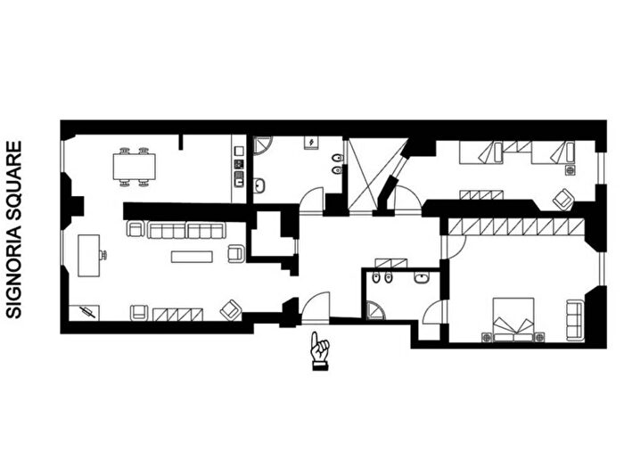 Appartamento trilocale in affitto in Piazza della Signoria, Signoria Uffizi, Firenze