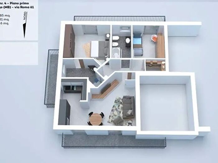 Appartamento trilocale in vendita in Via Roma, BovisioMasciago