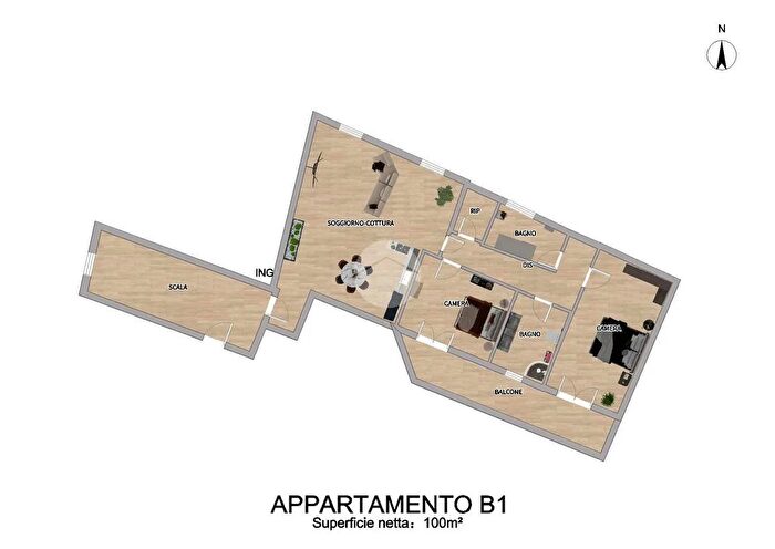 Appartamento trilocale in vendita in Via l Cadorna, Villongo