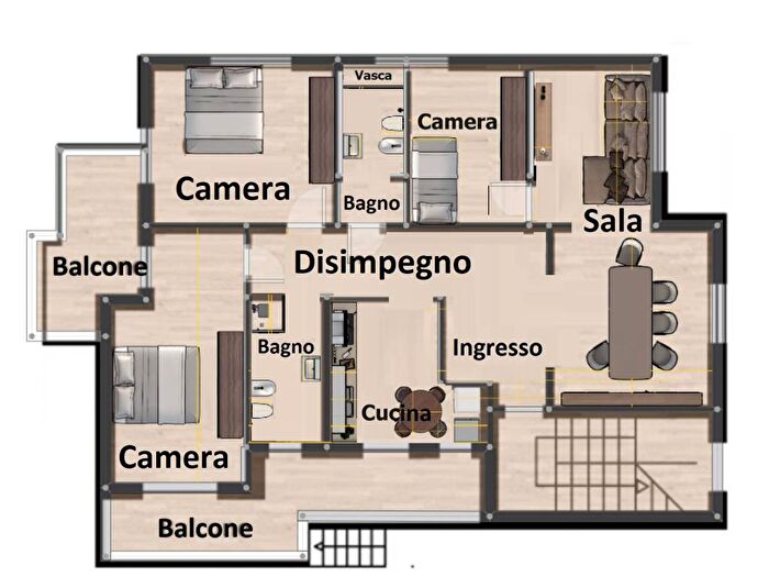 Appartamento con 5 locali in affitto in Via Campania, Piazza Salotto Corso Umberto, Pescara