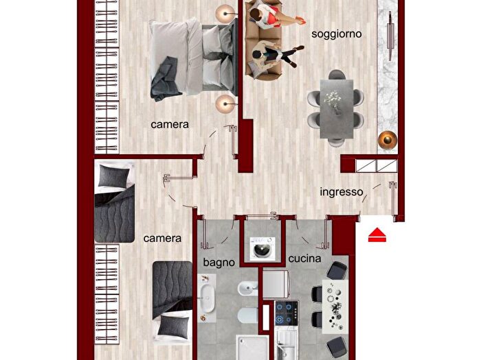 Appartamento trilocale in affitto in Via Cogne, Vialba, Milano