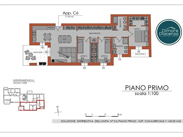 Appartamento con 5 locali in vendita in Via Campi, Piacenza