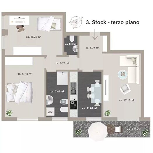 Appartamento trilocale in vendita in Via Josef Noldin, Laives