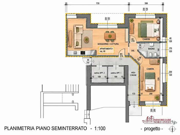 Appartamento trilocale in vendita in Via Baracca Snc, Corbetta