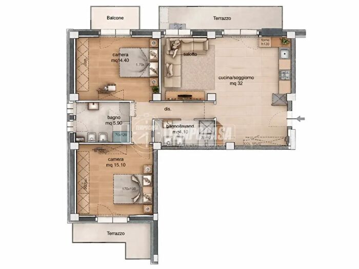 Appartamento trilocale in vendita in Via Brenta, Tolentino