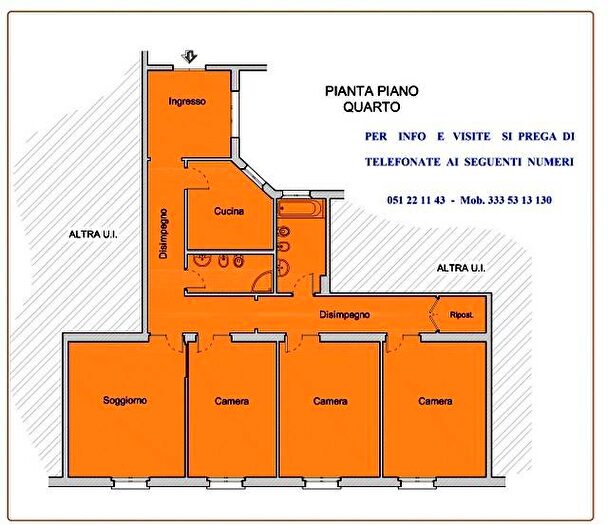 Appartamento quadrilocale in affitto in Via Ugo Bassi, Centro Storico, Bologna