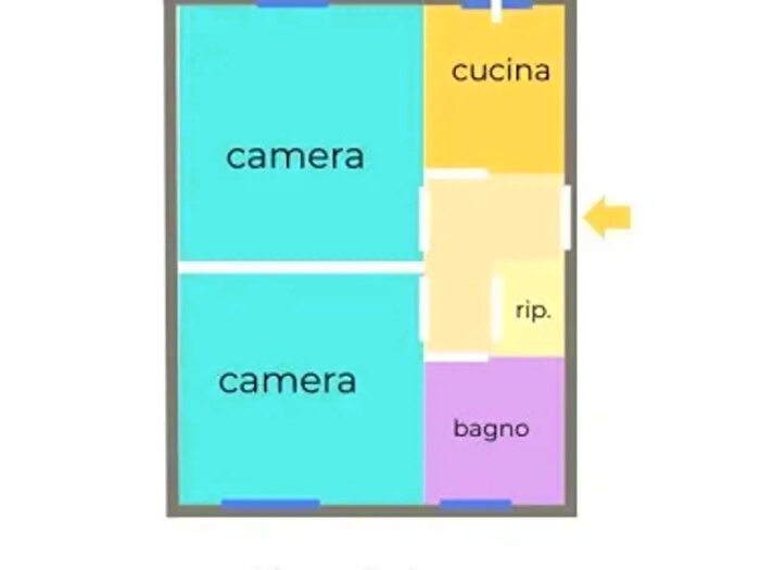 Appartamento trilocale in vendita in Via Cesare Battisti, Cecina
