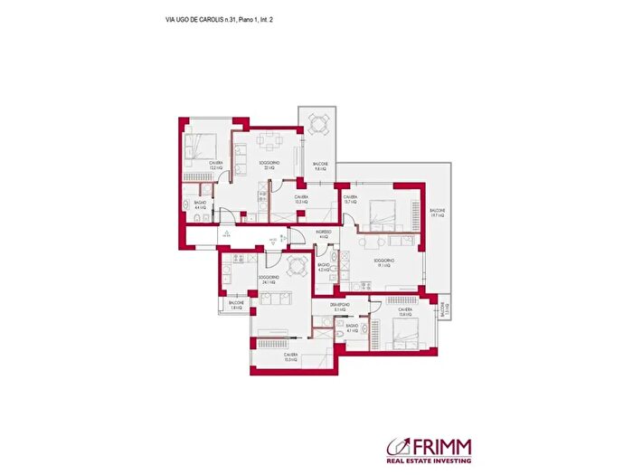 Appartamento trilocale in vendita in Via Ugo De Carolis, Roma