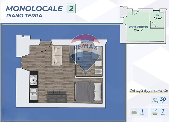 Appartamento monolocale in vendita in Via Roma, Treviolo