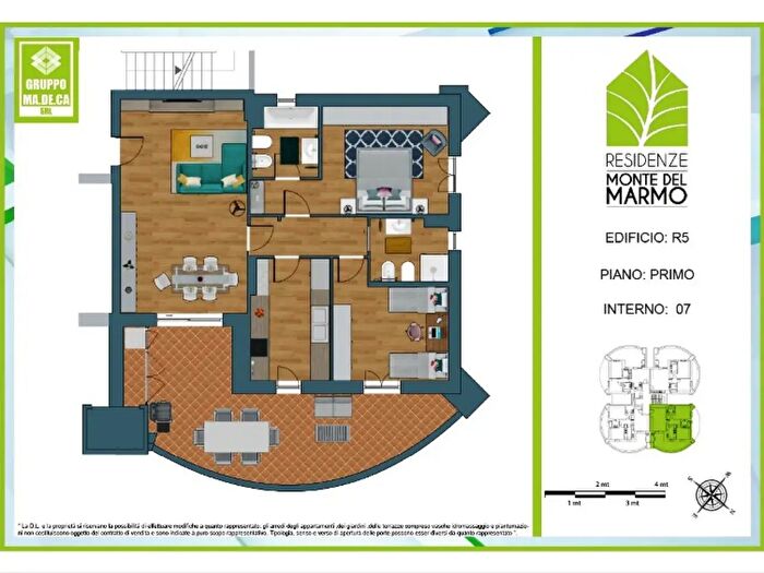 Appartamento trilocale in vendita in Via Monte del Marmo, Roma