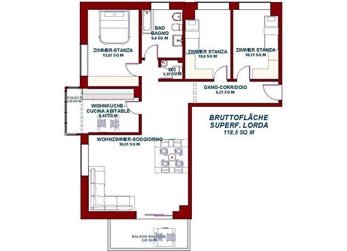 Appartamento con 5 locali in affitto in Gries San Quirino, Bolzano