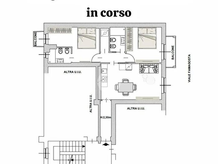 Appartamento trilocale in vendita in Viale Famagosta, Milano
