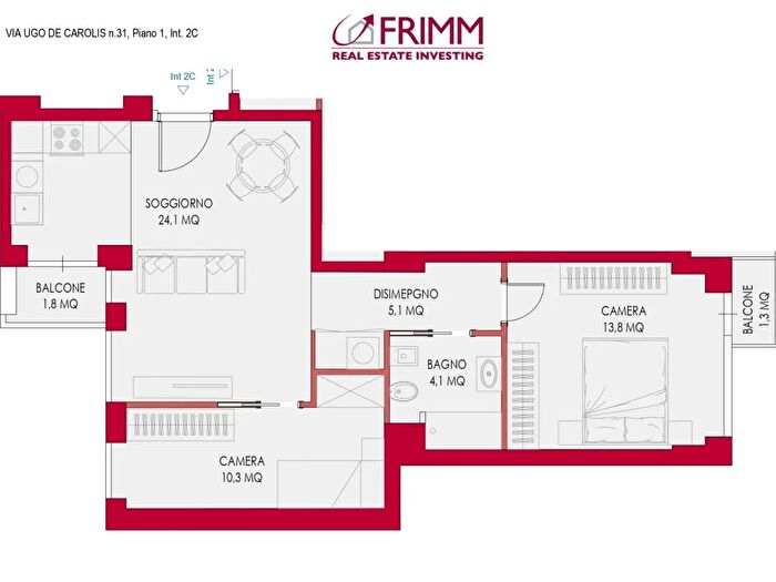 Appartamento trilocale in vendita in Via Ugo De Carolis, Roma