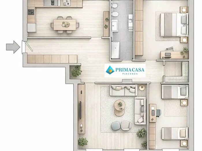 Appartamento trilocale in vendita in Carpaneto Piacentino