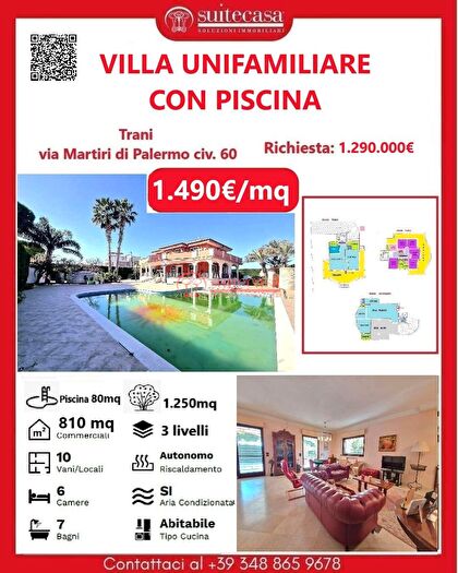 Casa con 10 locali in vendita in Via Martiri di Palermo, Trani