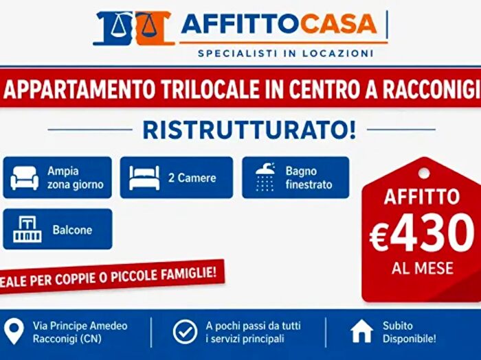 Appartamento trilocale in affitto in Racconigi